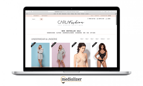 Nowoczesny sklep internetowy dla brytyjskiej marki Carla Fashion
